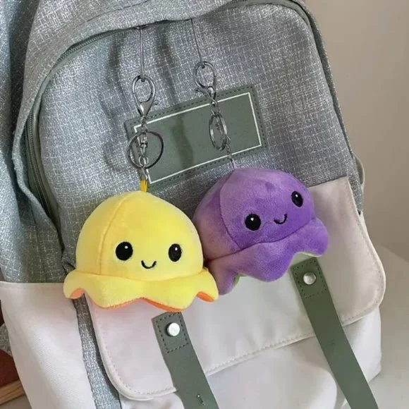 Octopus Plush Reversible Mood Keychain/Purse Charm, NWOT - Picture 3 of 8